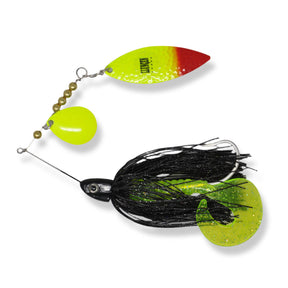 View of Spinnerbaits Llungen Lures Nutbuster Jr Spinnerbait Black Flame available at EZOKO Pike and Musky Shop