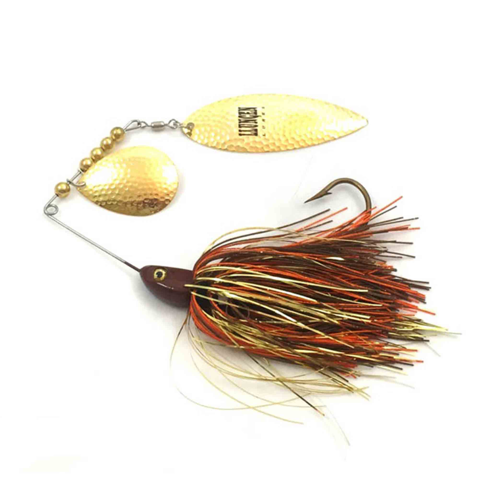View of Spinnerbaits Llungen Lures Tandem Nutbuster Hybrid Spinnerbait Kentucky Craw available at EZOKO Fishing