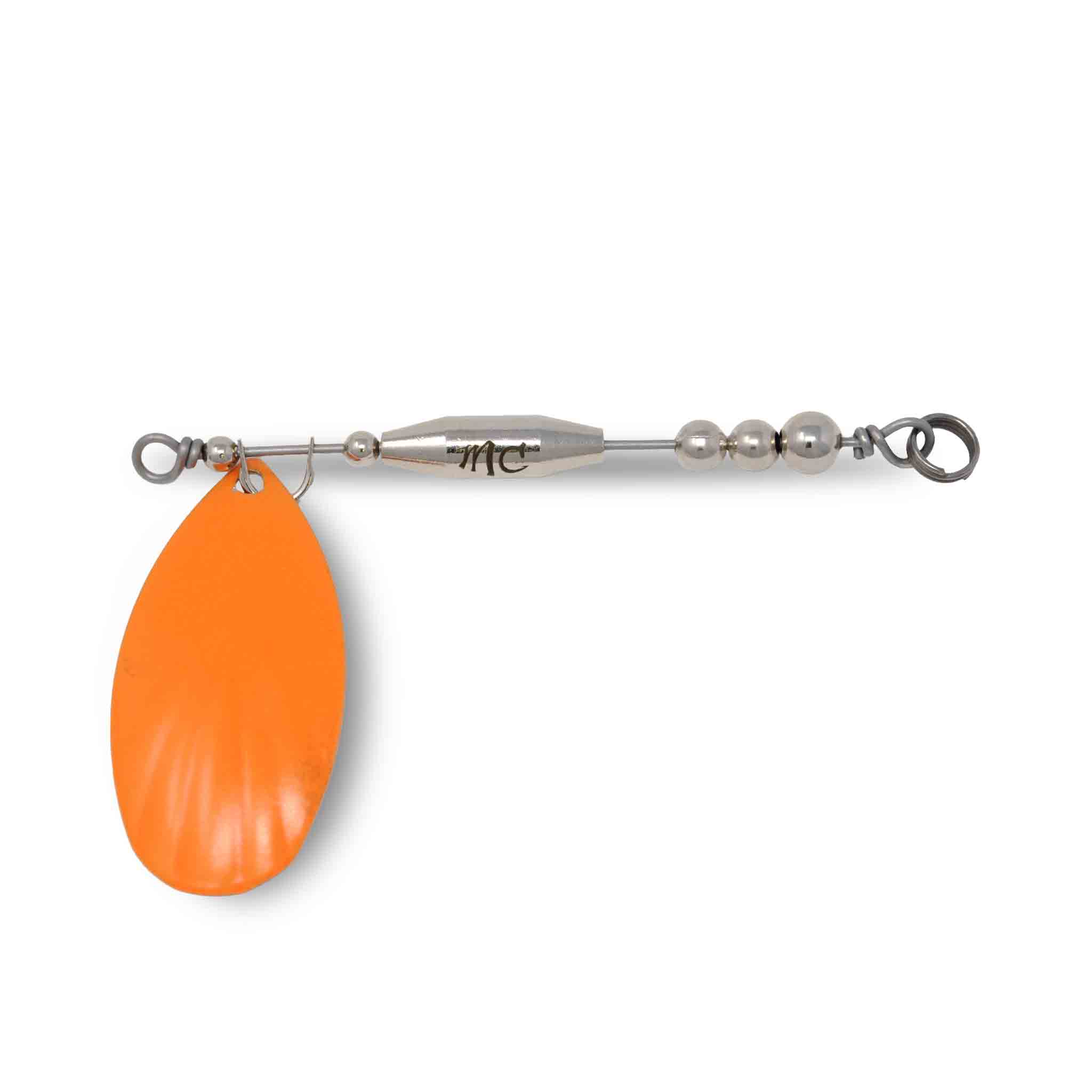 Mad Chasse In line Attachment Nickel Fluted #8 Orange Glow Lures Add-on