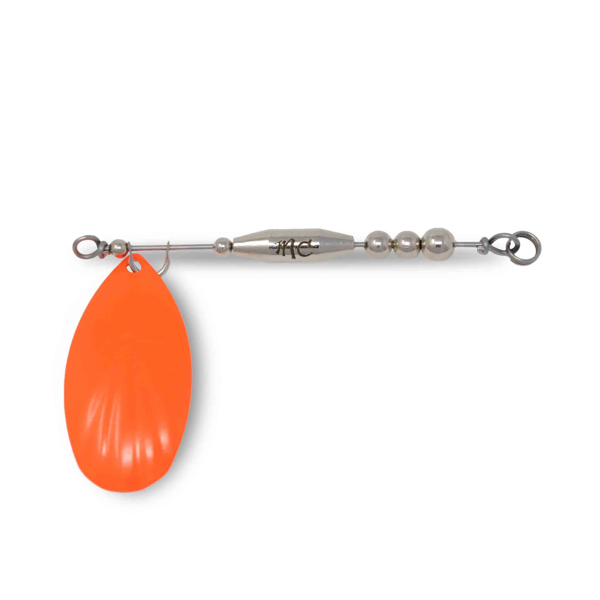 Mad Chasse In line Attachment Nickel Fluted #8 Orange Lures Add-on