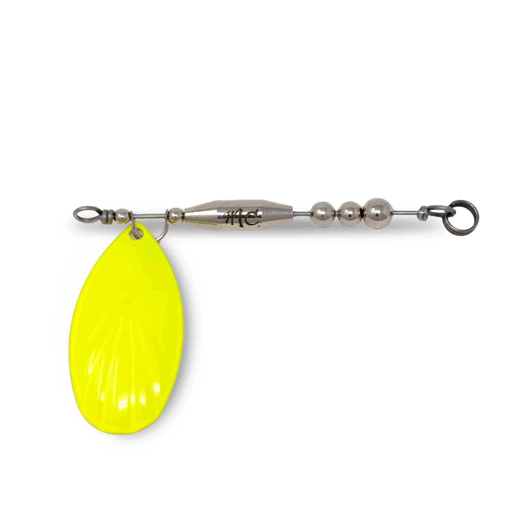Mad Chasse In line Attachment Nickel Fluted #8 Yellow Chartreuse Lures Add-on