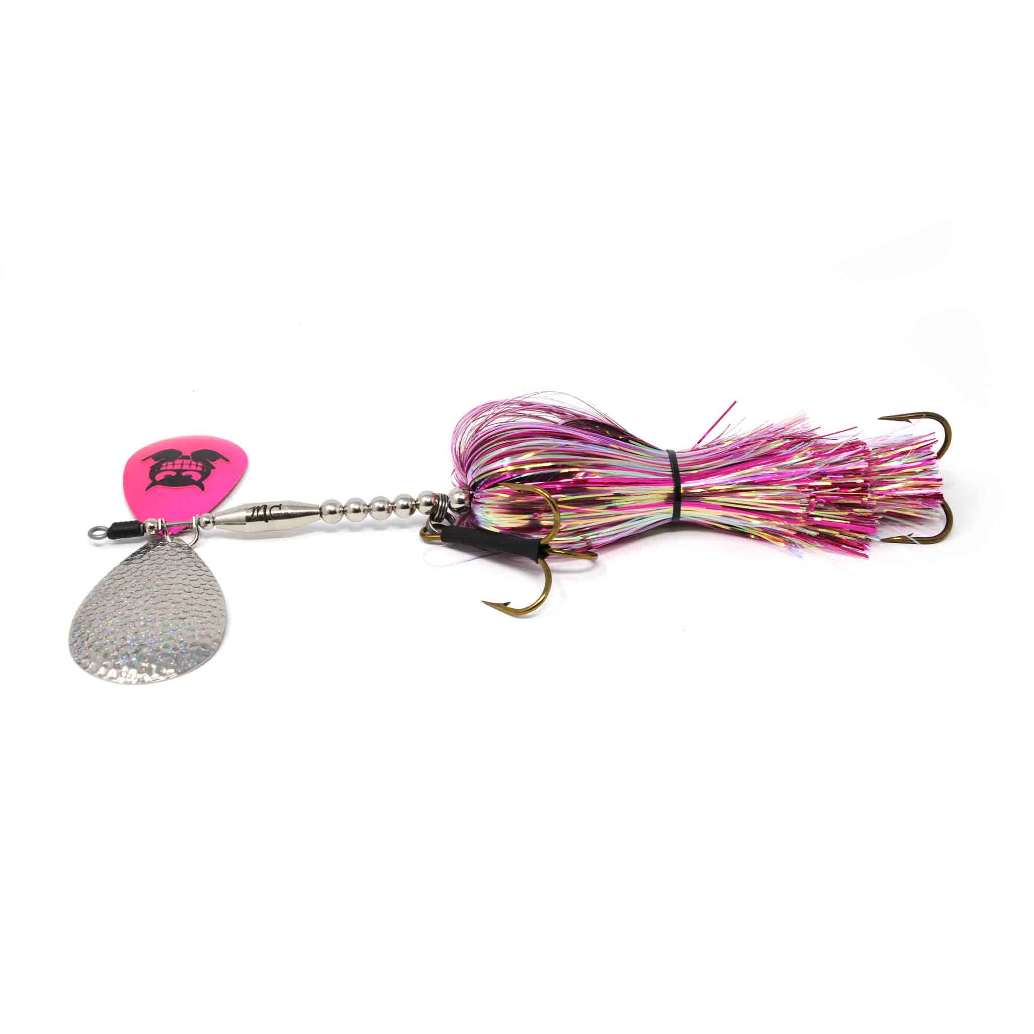 View of Bucktails Mad Chasse Regular Double Colorado 9/10 Bucktail Bubble Gum available at EZOKO Fishing