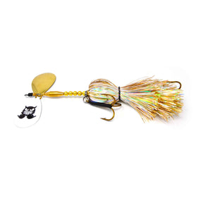 View of Bucktails Mad Chasse Regular Double Colorado 9/10 Bucktail Crystal Eye available at EZOKO Pike and Musky Shop