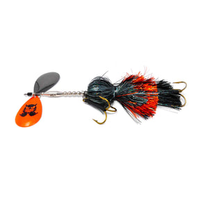 View of Bucktails Mad Chasse Regular Double Colorado 9/10 Bucktail Halloween Candy available at EZOKO Pike and Musky Shop
