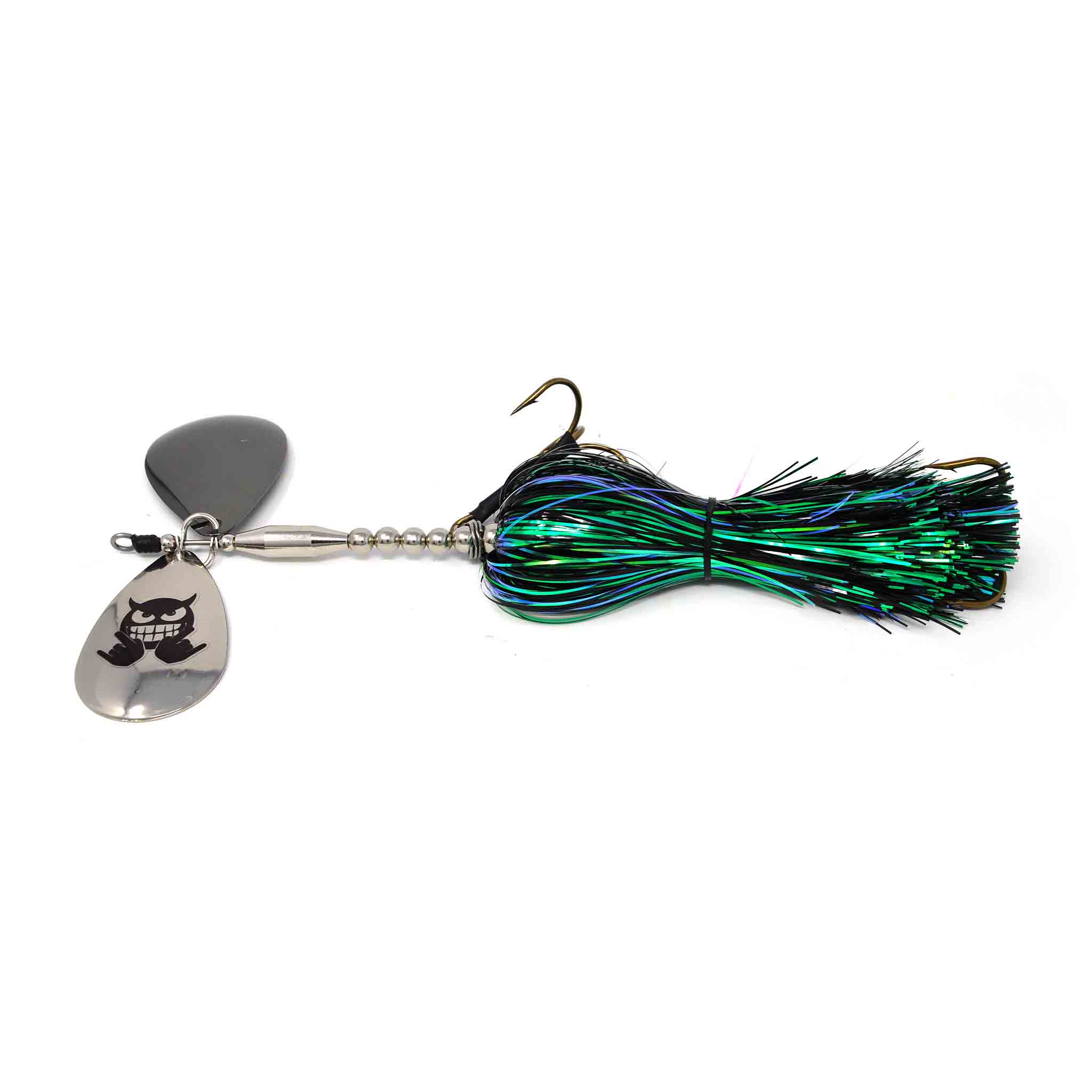 View of Bucktails Mad Chasse Regular Double Colorado 9/10 Bucktail Toxic Pearl available at EZOKO Fishing