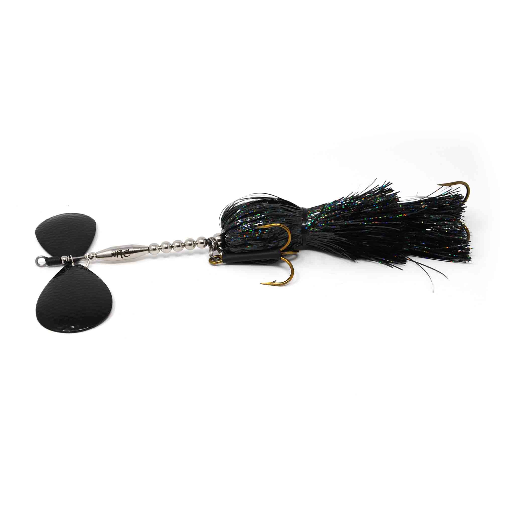View of Bucktails Mad Chasse Regular Double Colorado 9/9 Bucktail Black Shiner TMS available at EZOKO Fishing