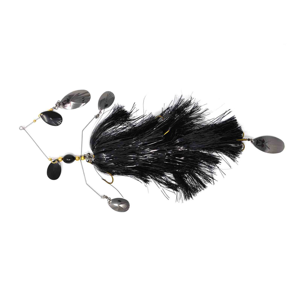 View of Bucktails Mad Chasse Monster Troller - Mad School The Raven available at EZOKO Pike and Musky Shop
