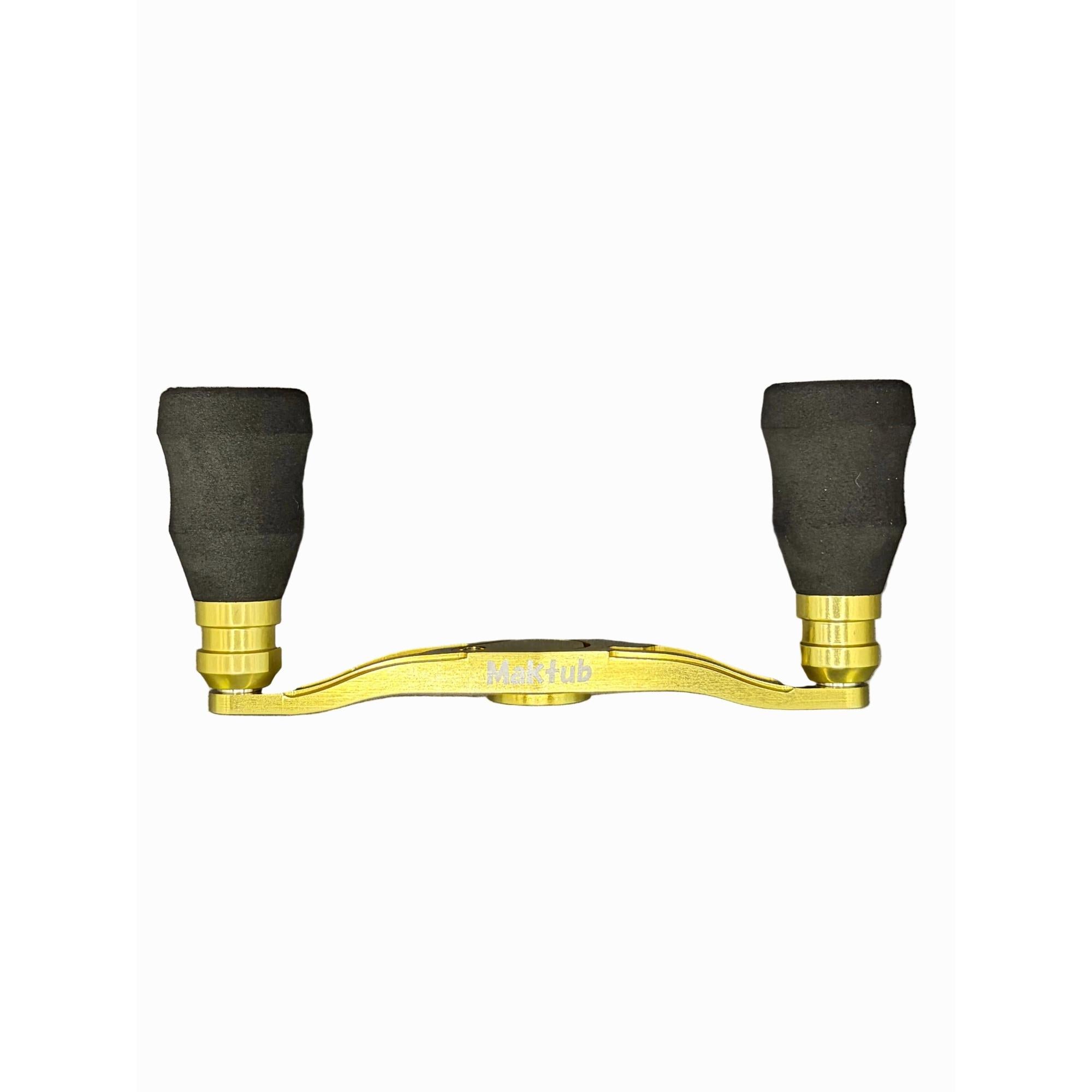 View of MAKTUB Reel Handle Limited Edition 100mm Shimano 7x4mm Gold available at EZOKO Fishing