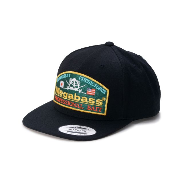 View of Hat Megabass Snapback Hat Psychic Snapback - Black/Green available at EZOKO Fishing