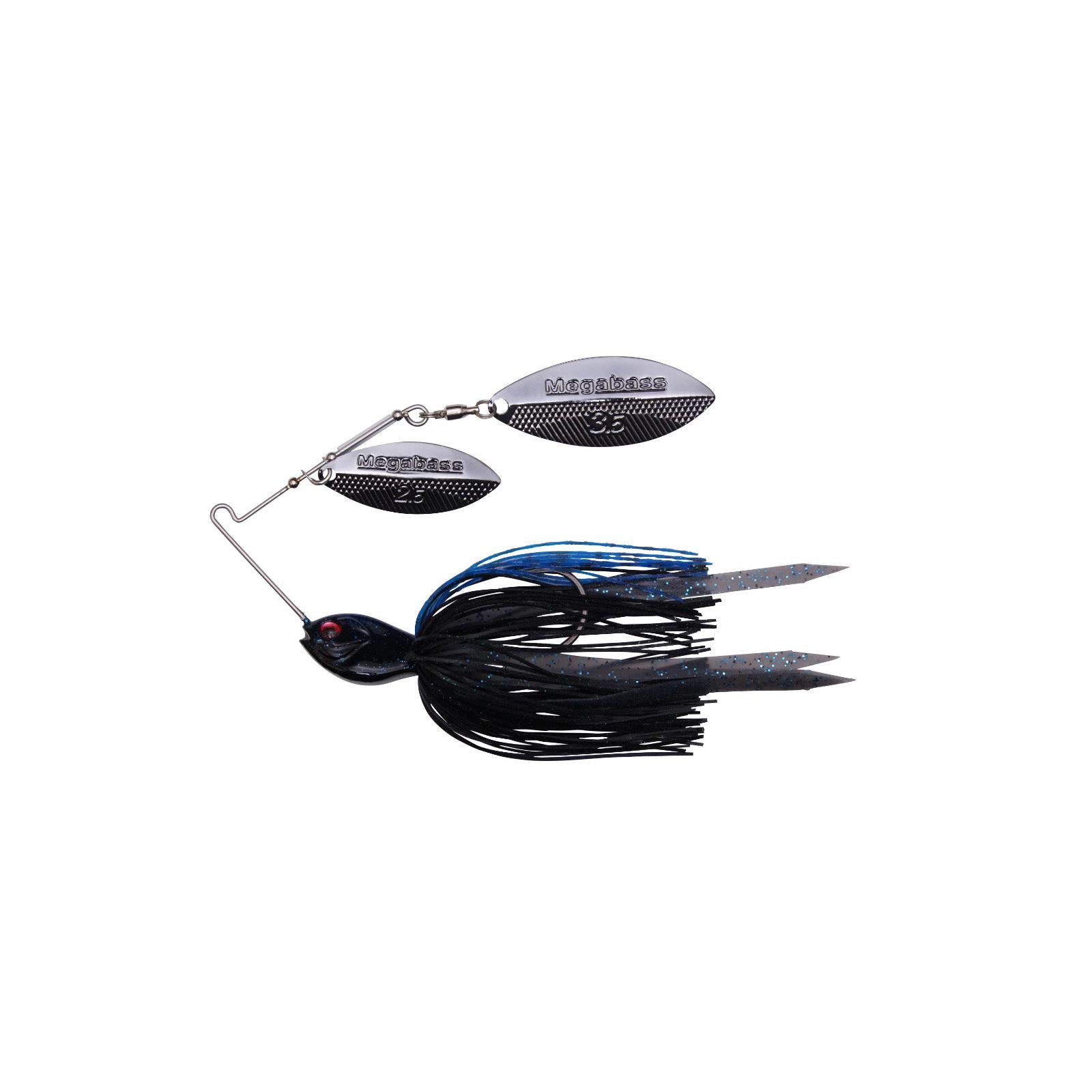 View of Spinnerbait Megabass SV-3 Double Willow Spinnerbait 1/2oz Black Blue available at EZOKO Fishing