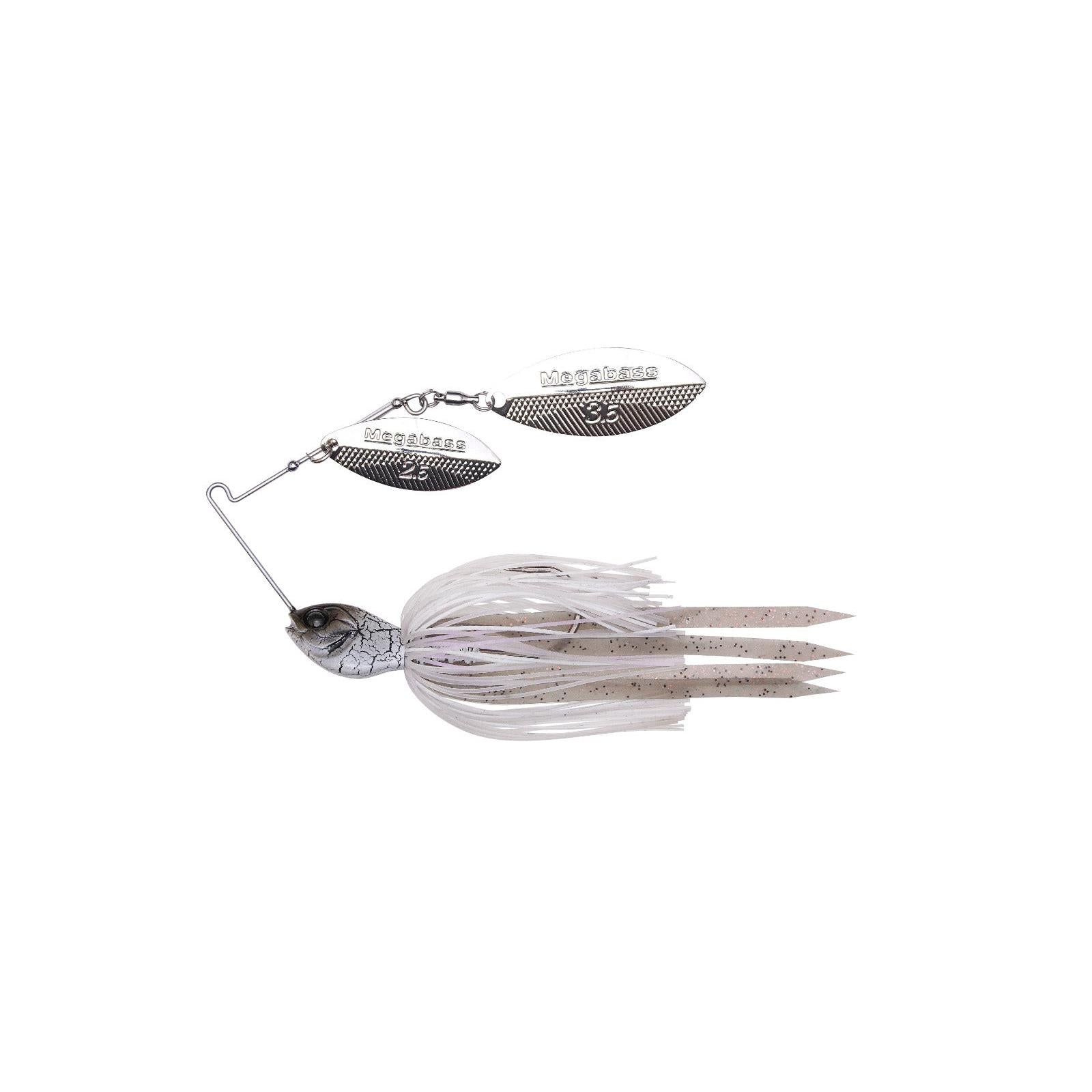 View of Spinnerbait Megabass SV-3 Double Willow Spinnerbait 3/4oz White Python available at EZOKO Fishing