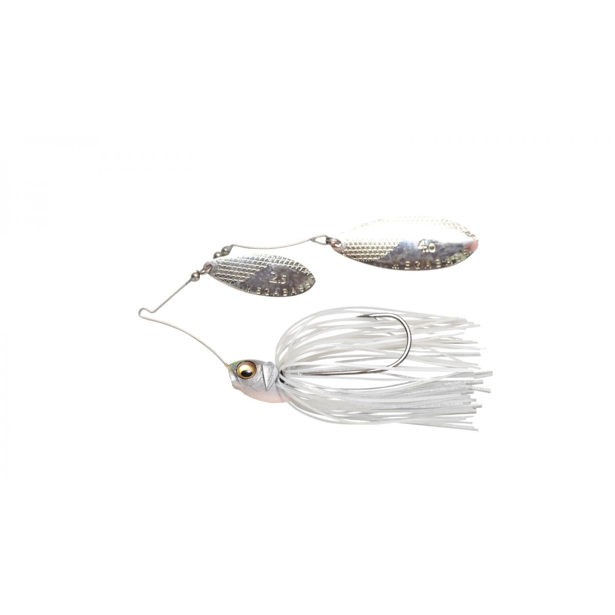 View of Spinnerbait Megabass V9 Double Willow Spinnerbait 5/8oz Pearl Shad available at EZOKO Fishing