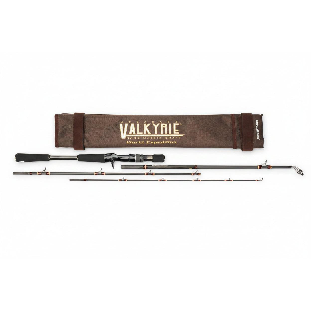 View of Baitcast rod Megabass Valkyrie World Expedition Travel Baitcaster Rods 6'8" available at EZOKO Fishing
