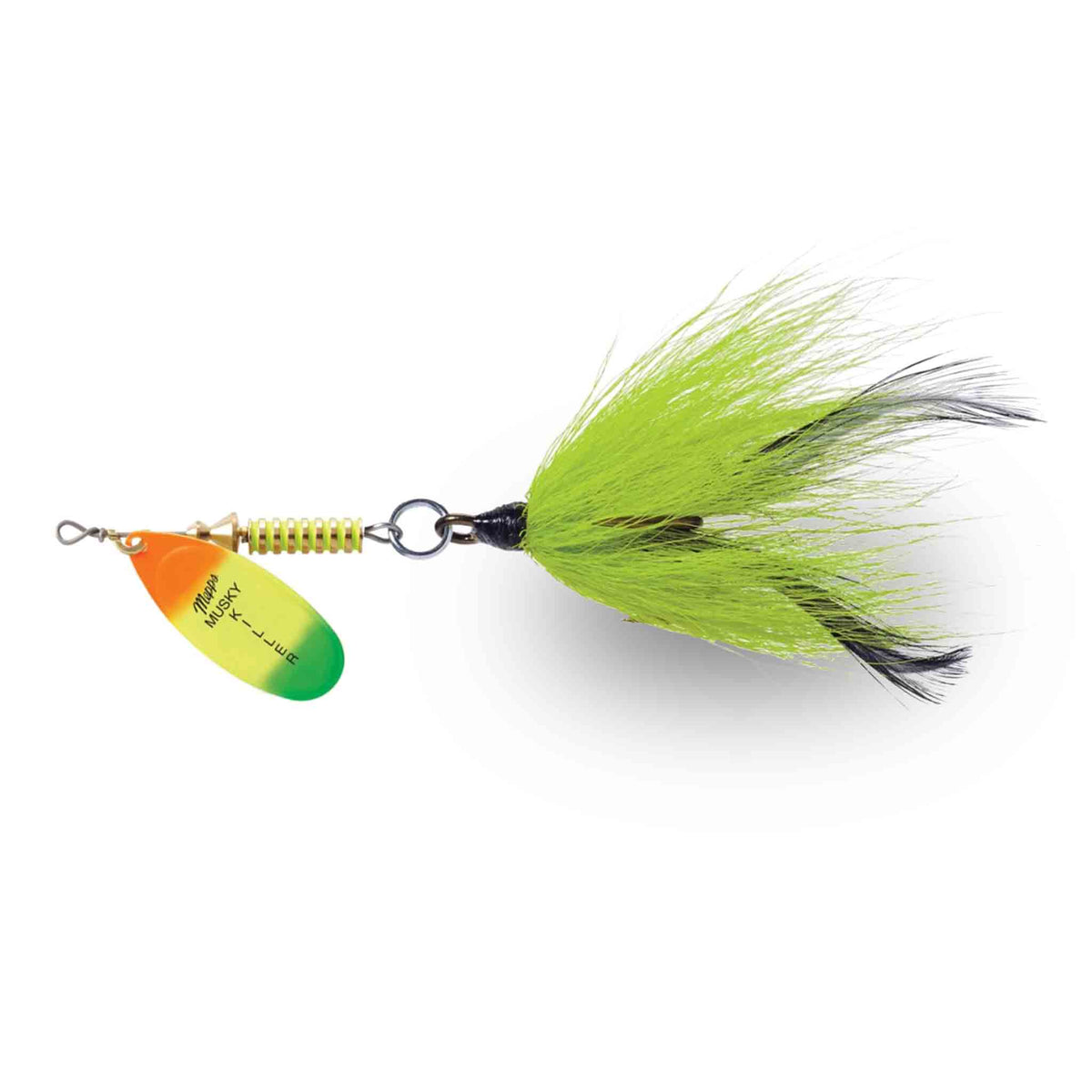 Mepps Musky Killer Fire Tiger / Chartreuse Tail Bucktails