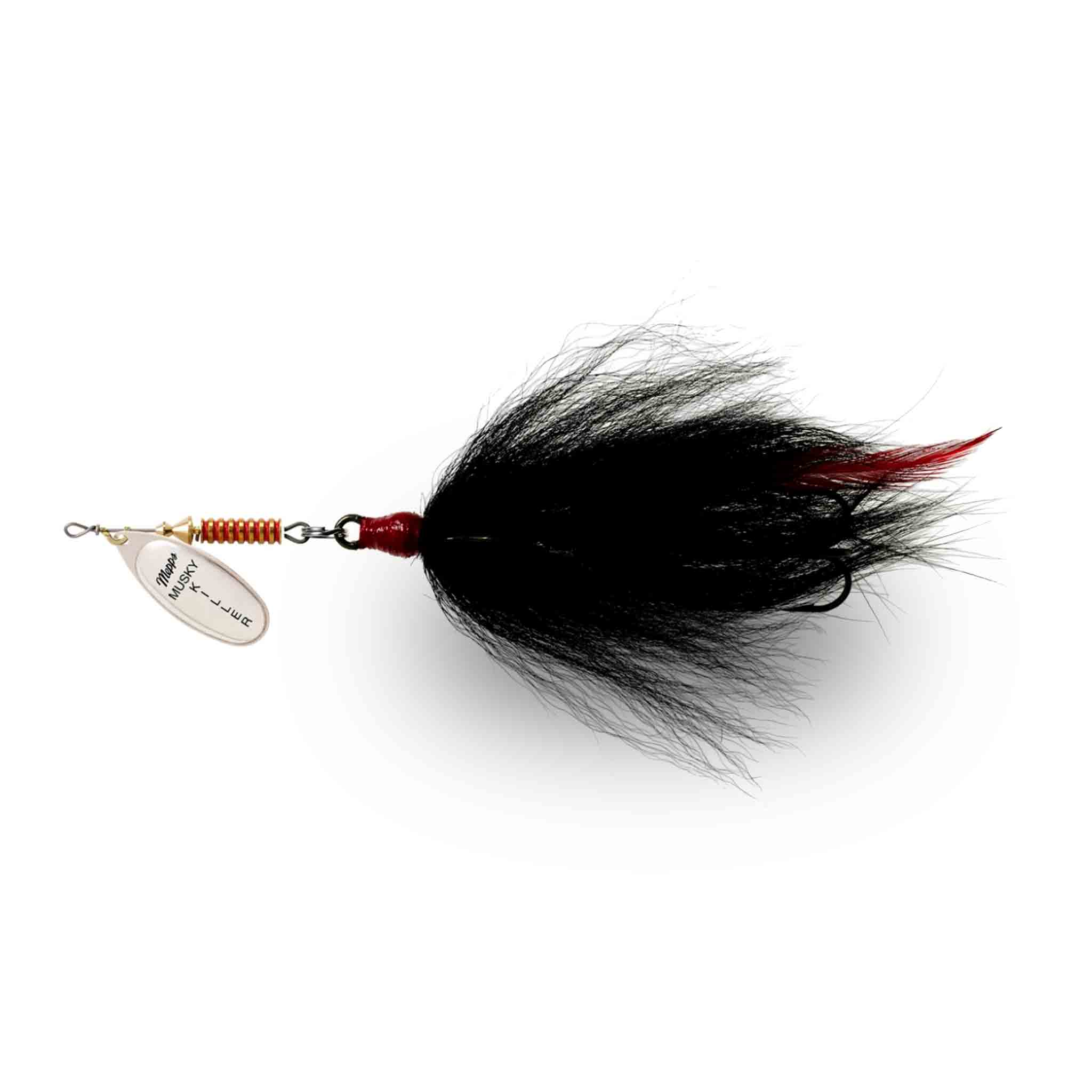 View of Bucktails Mepps Musky Killer Tandem Bucktail Silver / Black Tail available at EZOKO Fishing
