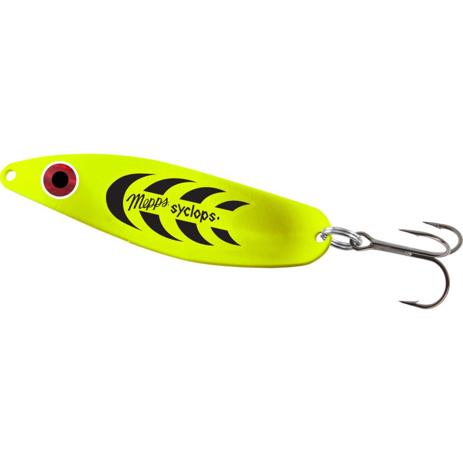 View of Mepps Syclops Lite Spoon 3-1/2" Fluorescent Chartreuse available at EZOKO Fishing