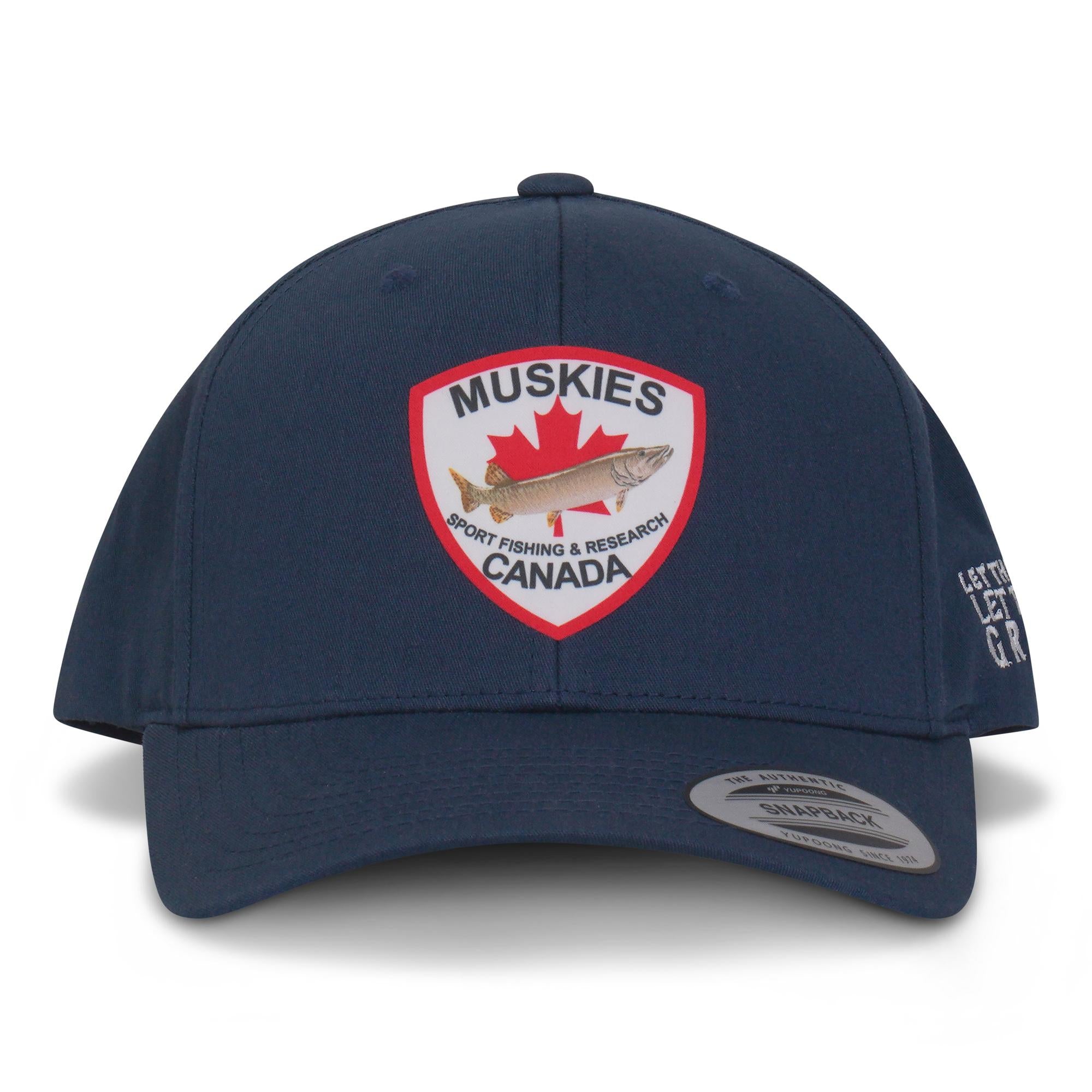 View of Hat Muskie Canada YUPOONG Retro Trucker Cap available at EZOKO Fishing