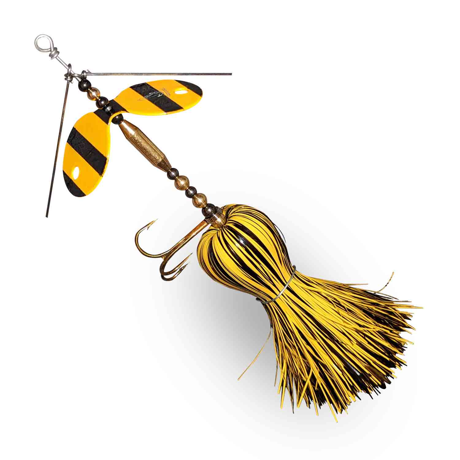 View of Bucktails Muskie Munchies Big Double Slurp Bucktail Jailbird w/ Tickers w/o Flicker available at EZOKO Fishing