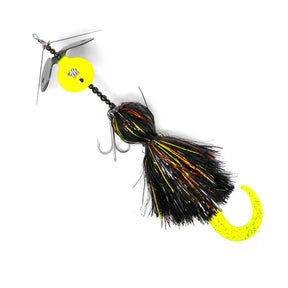 View of Bucktails Muskie Munchies Big Ticker Killer Triple Slurp Bucktail Lemon Sour available at EZOKO Pike and Musky Shop