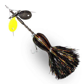 View of Bucktails Muskie Munchies Big Triple Slurp Bucktail Lemon Sour w/ Tickers w/o Flicker available at EZOKO Fishing