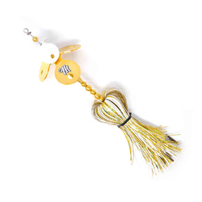 View of Bucktails Muskie Munchies Mini MEGA Slurp Bucktail Gold Rush available at EZOKO Pike and Musky Shop