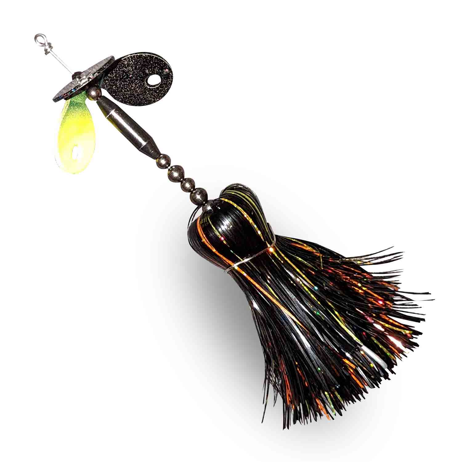View of Bucktails Muskie Munchies Mini Triple Slurp Bucktail Lemon Sour w/o Ticker w/o Flicker available at EZOKO Fishing