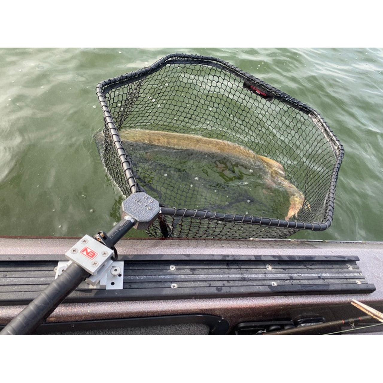 View of Musky Buddy 42 Degree Mount with Net Clamp available at EZOKO Pike and Musky Shop