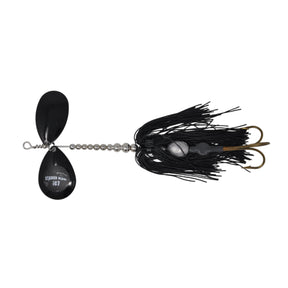 View of Bucktails Musky Frenzy IC7 Bucktail Black/Black - Rubber Skirt available at EZOKO Fishing