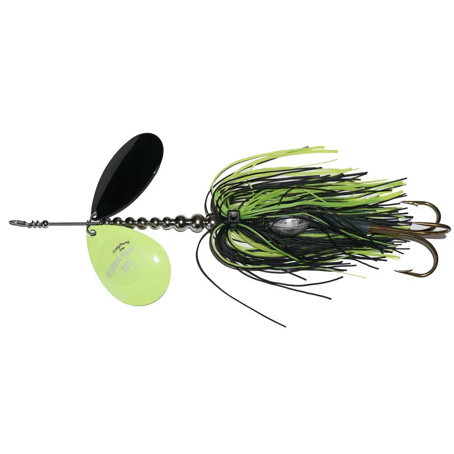 View of Bucktails Musky Frenzy IC7 Bucktail Chart/Black - Rubber Skirt available at EZOKO Fishing