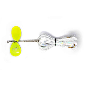 View of Bucktails Musky Frenzy IC7 Bucktail LemonHead (Custom) available at EZOKO Fishing