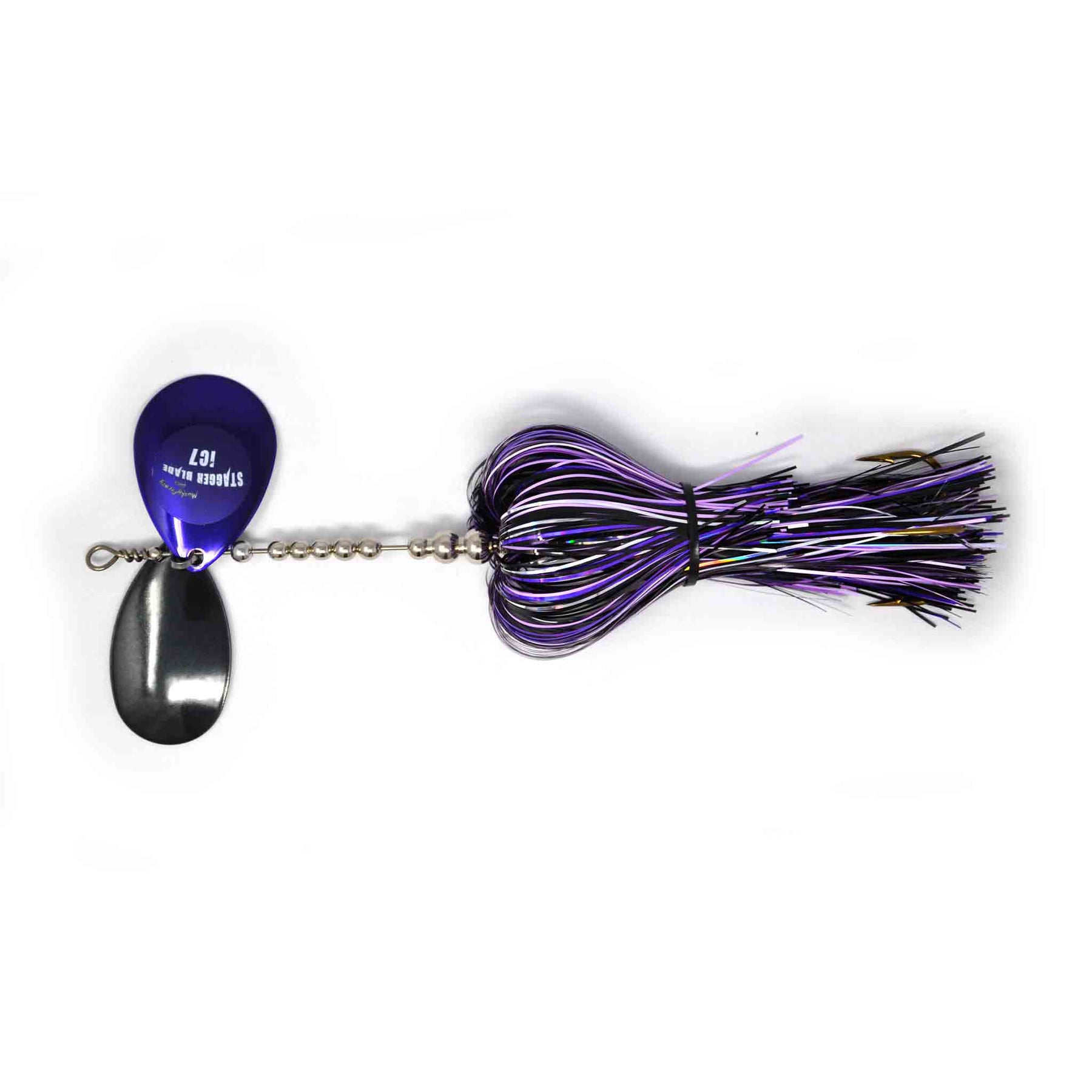 View of Bucktails Musky Frenzy IC7 Bucktail Purple Lightning available at EZOKO Pike and Musky Shop