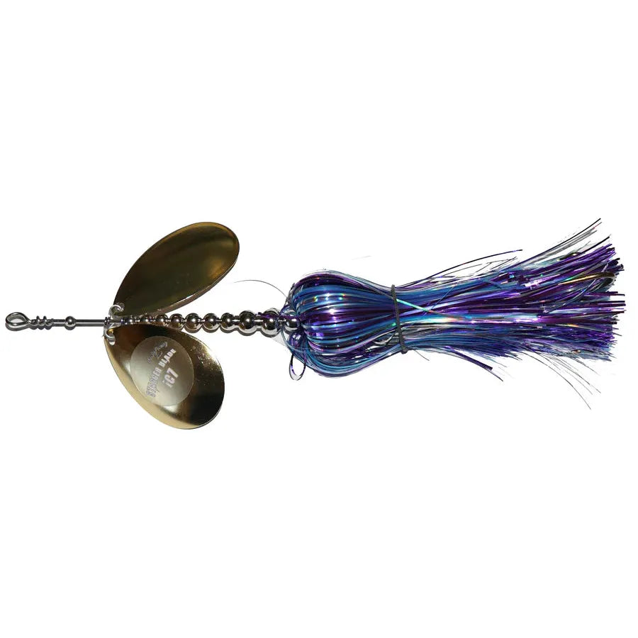 View of Bucktails Musky Frenzy IC7 Bucktail Purple Rain available at EZOKO Fishing