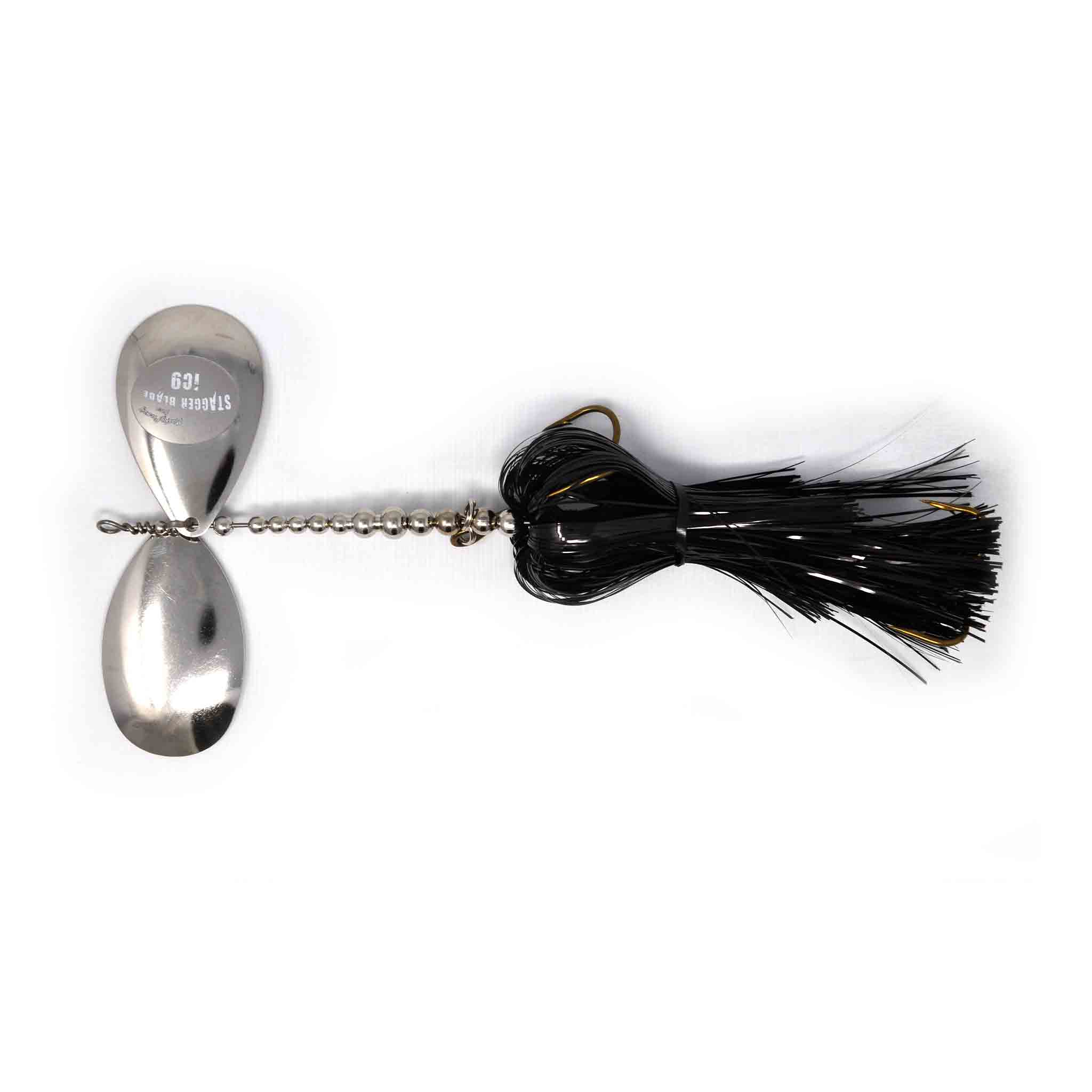 View of Bucktails Musky Frenzy IC9 Bucktail Black/Nickel available at EZOKO Pike and Musky Shop