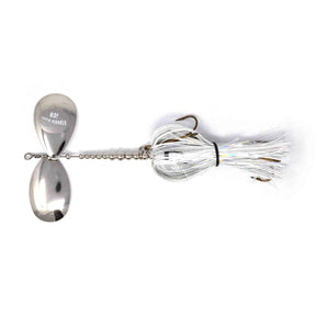 View of Bucktails Musky Frenzy IC9 Bucktail Ghost available at EZOKO Pike and Musky Shop