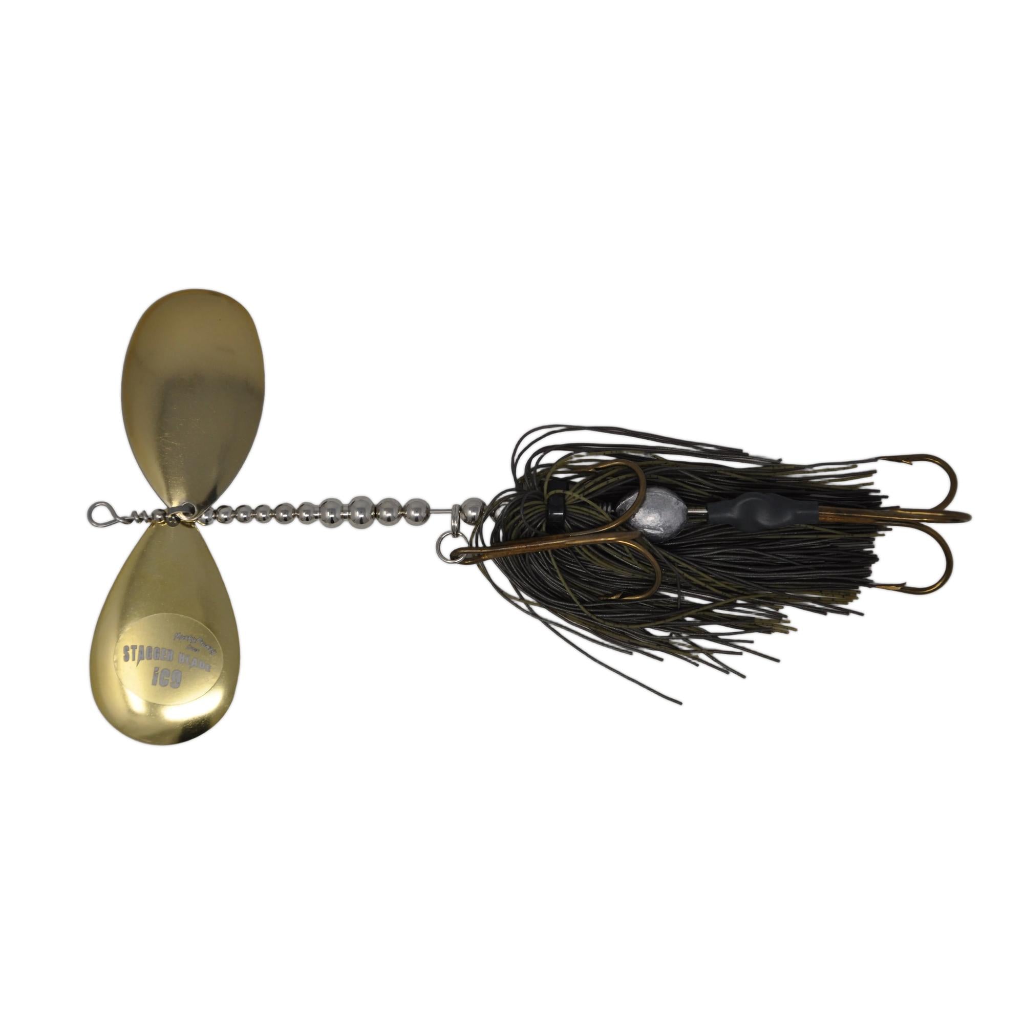 View of Bucktails Musky Frenzy IC9 Bucktail Brown/Gold - Rubber Skirt available at EZOKO Fishing