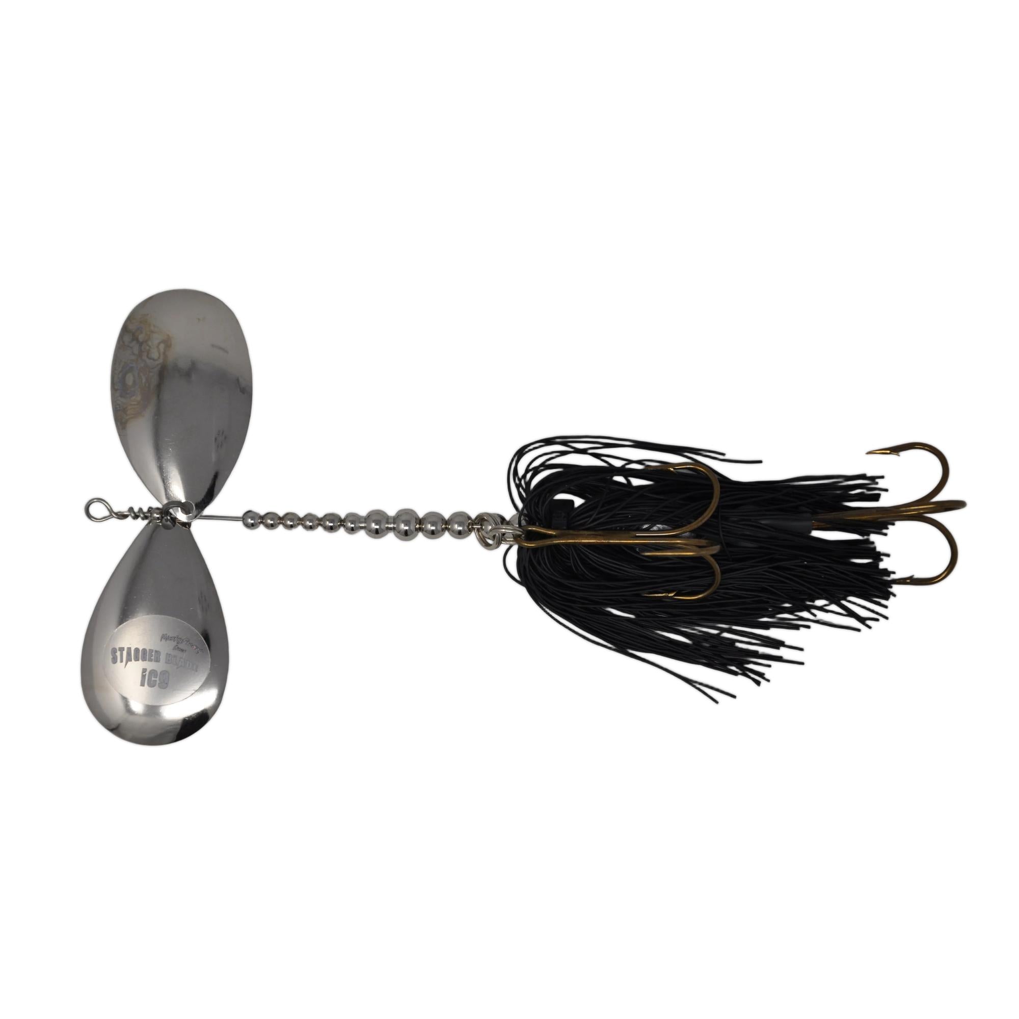 View of Bucktails Musky Frenzy IC9 Bucktail Black/Nickle - Rubber Skirt available at EZOKO Fishing