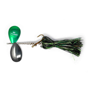 View of Bucktails Musky Frenzy IC9 Bucktail Black/Green available at EZOKO Pike and Musky Shop