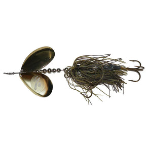 View of Bucktails Musky Frenzy IC9 Bucktail Brown/Gold - Rubber Skirt available at EZOKO Fishing