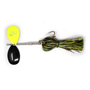 View of Bucktails Musky Frenzy IC9 Bucktail Chartreuse Blast available at EZOKO Pike and Musky Shop