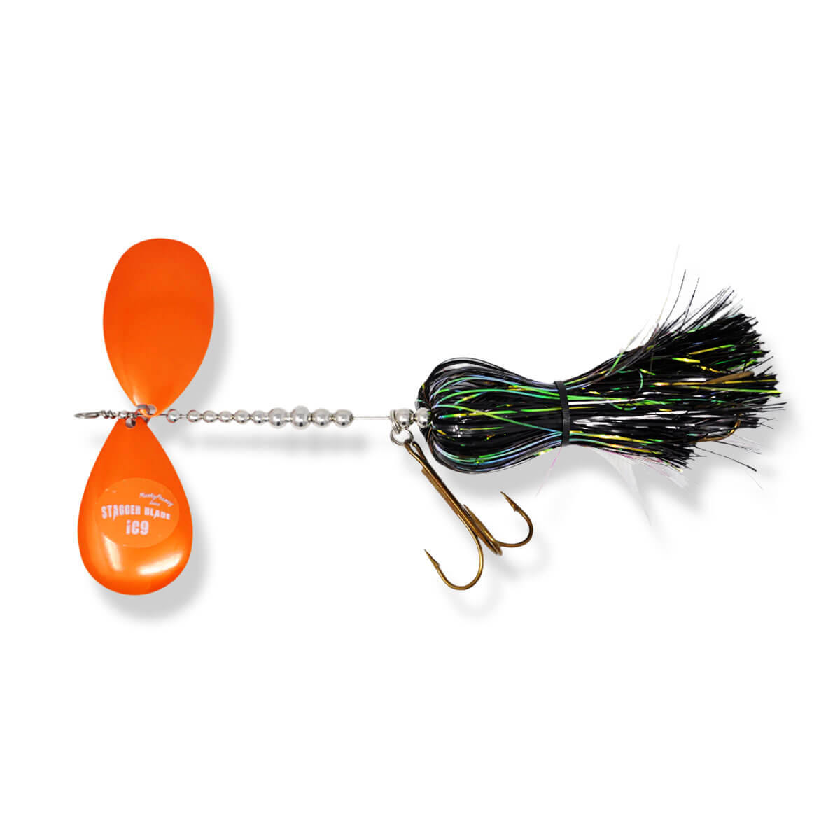 View of Bucktails Musky Frenzy IC9 Bucktail IR Orange available at EZOKO Pike and Musky Shop