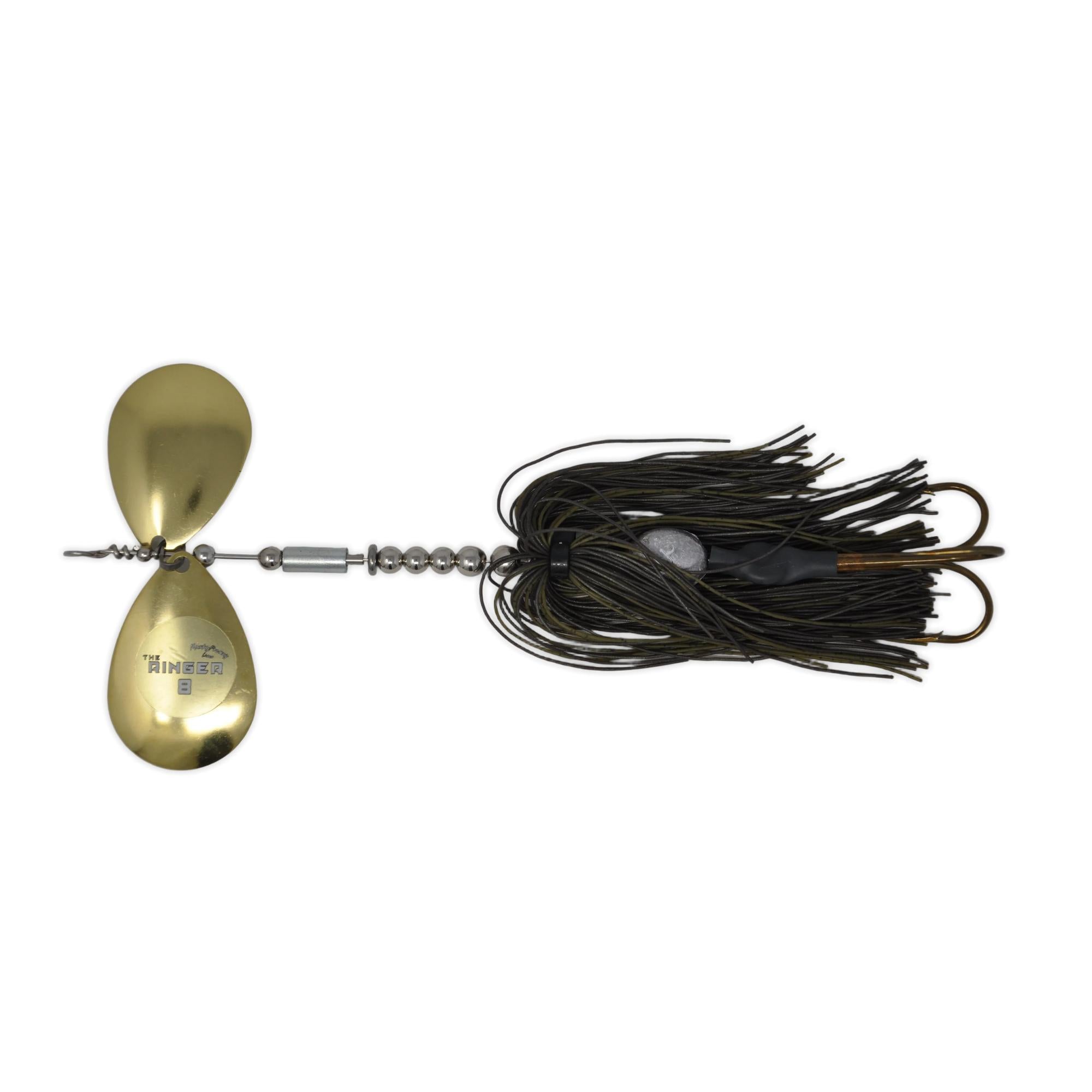 View of Bucktails Musky Frenzy Ringer 8 Brown/Gold - Rubber Skirt available at EZOKO Fishing