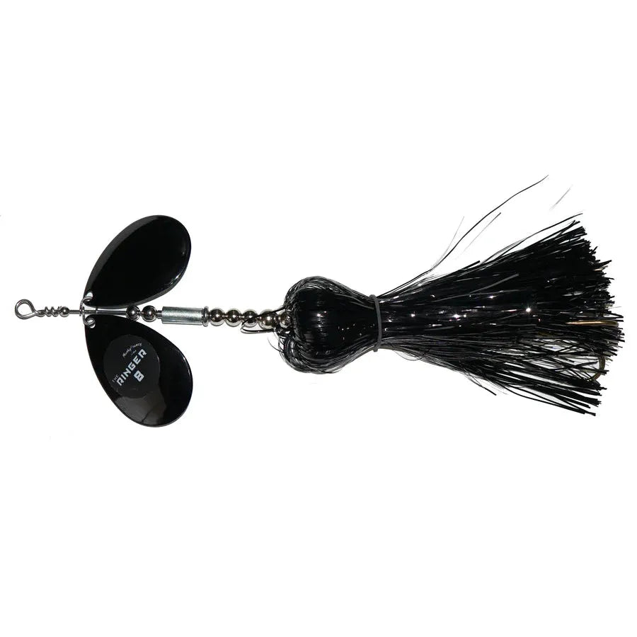 View of Bucktails Musky Frenzy Ringer 8 Black/Black available at EZOKO Fishing