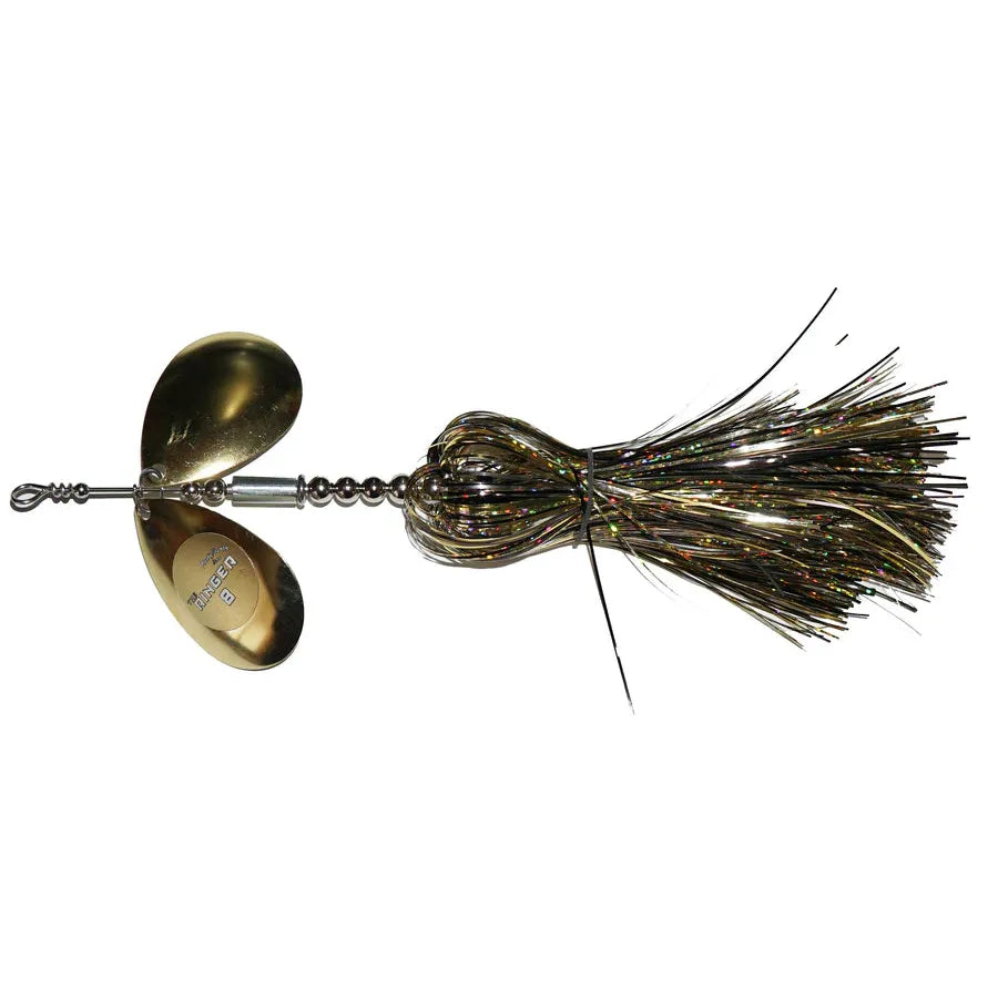 View of Bucktails Musky Frenzy Ringer 8 Gold Shiner available at EZOKO Fishing