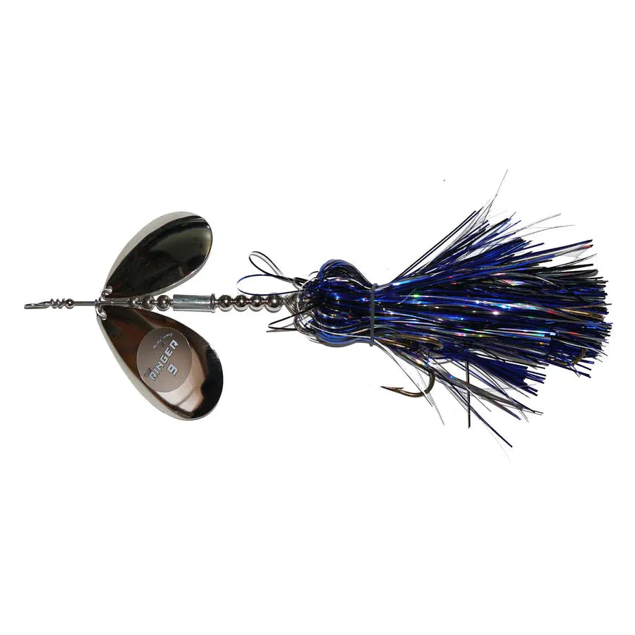 View of Bucktails Musky Frenzy Ringer 9 Blue Storm available at EZOKO Fishing
