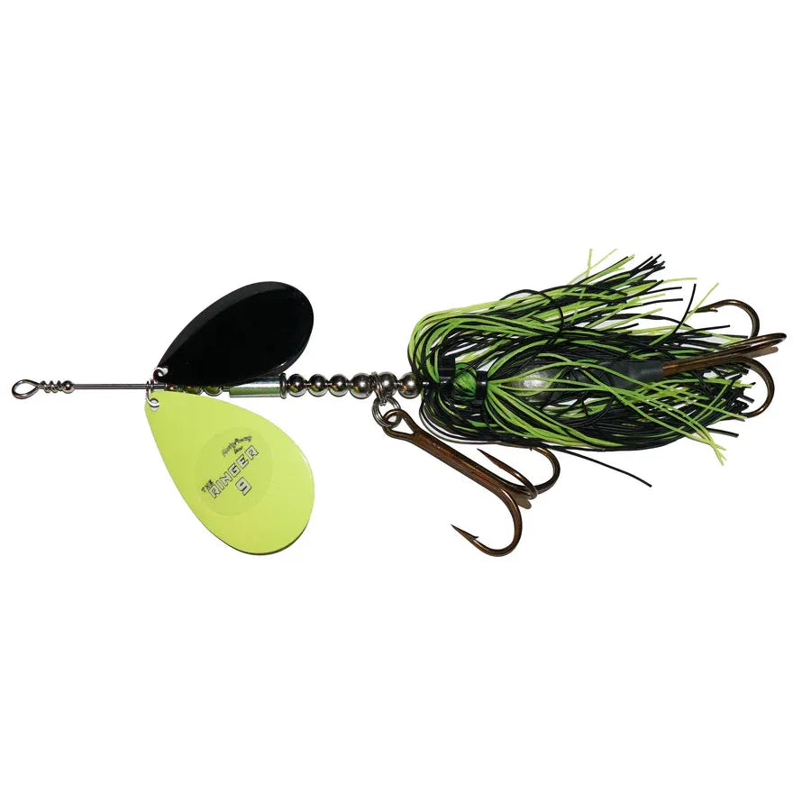 View of Bucktails Musky Frenzy Ringer 9 Firetiger/Black available at EZOKO Fishing