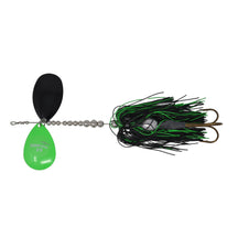 View of Bucktails Musky Frenzy Stagger 8/9 Bucktail Black/Green - Rubber Skirt available at EZOKO Fishing