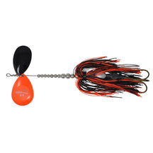 View of Bucktails Musky Frenzy Stagger 8/9 Bucktail Orange/Black - Rubber Skirt available at EZOKO Fishing