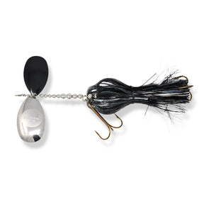 View of Bucktails Musky Frenzy Stagger 9/10 Bucktail Black Ice available at EZOKO Pike and Musky Shop