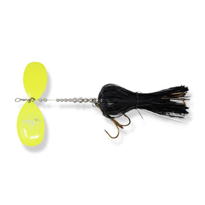 View of Bucktails Musky Frenzy Stagger 9/10 Bucktail Black/Chart available at EZOKO Fishing
