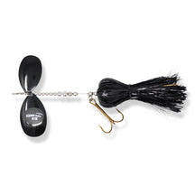 View of Bucktails Musky Frenzy Stagger 9/10 Bucktail Black/Black available at EZOKO Pike and Musky Shop